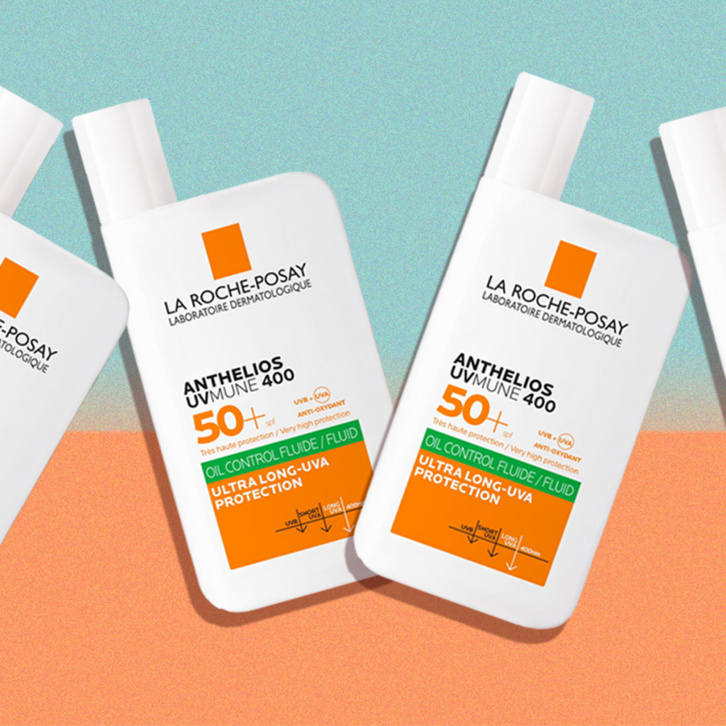 La crème solaire pour le visage anthelios de La Roche-Posay se distingue par son contrôle de la brillance