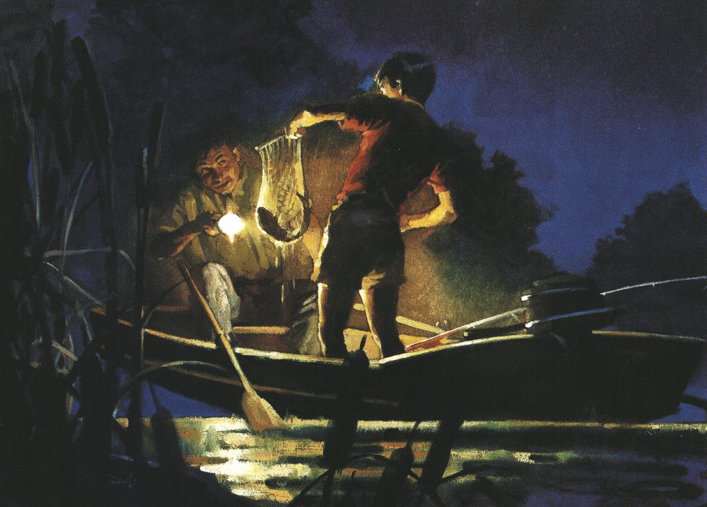 Les nuits étaient la seule fois où mon père avait pour lui-même. Il m'a fait pêcher quand même