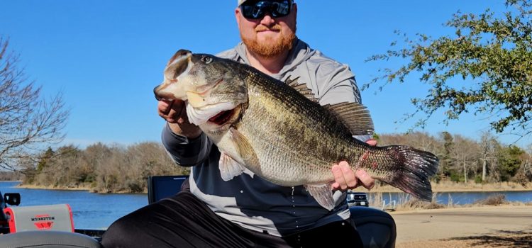 Un guide attrape une basse monstrueuse de 16 livres tout en donnant à son client une leçon de sonar orienté vers l’avant Un guide attrape une basse monstrueuse de 16 livres tout en donnant à son client une leçon de sonar orienté vers l'avant