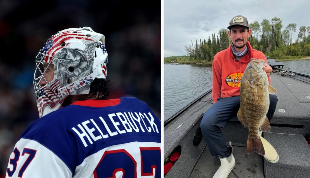 L'histoire du casque de gardien recouvert de basses de l'olympien Connor Hellebuyck