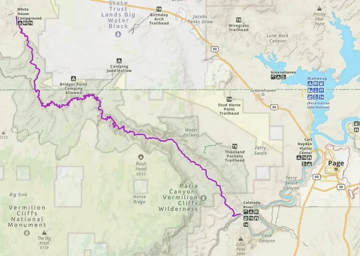 Gaia GPS Paria Canyon Vermillon