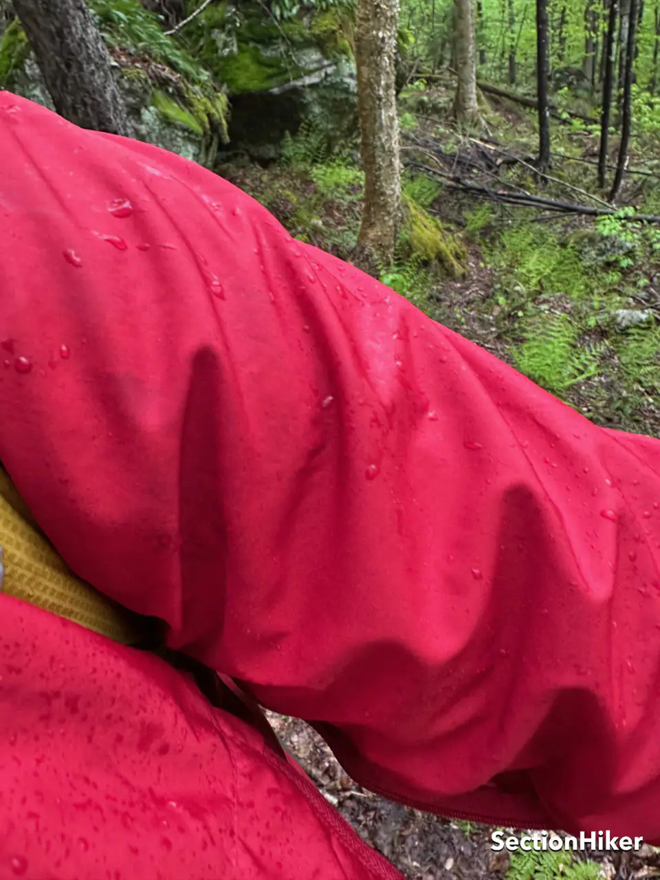 Le tissu extérieur devient mouillé lorsque le revêtement DWR s'use.