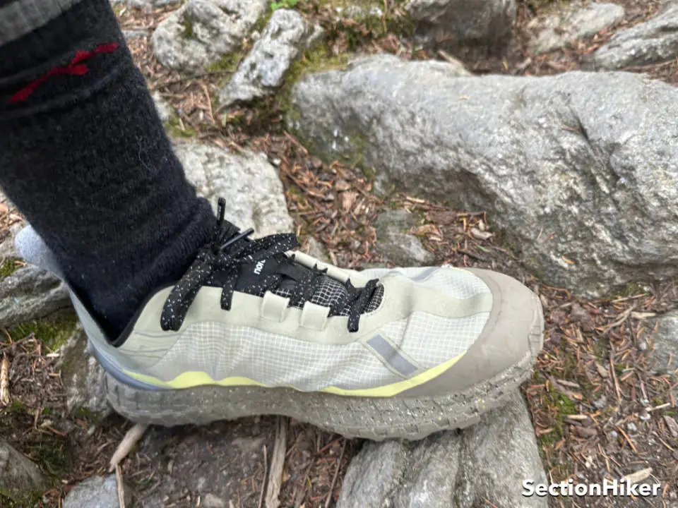Les tiges du Norda 001A Trail Runner sont faites avec Dyneema tissé