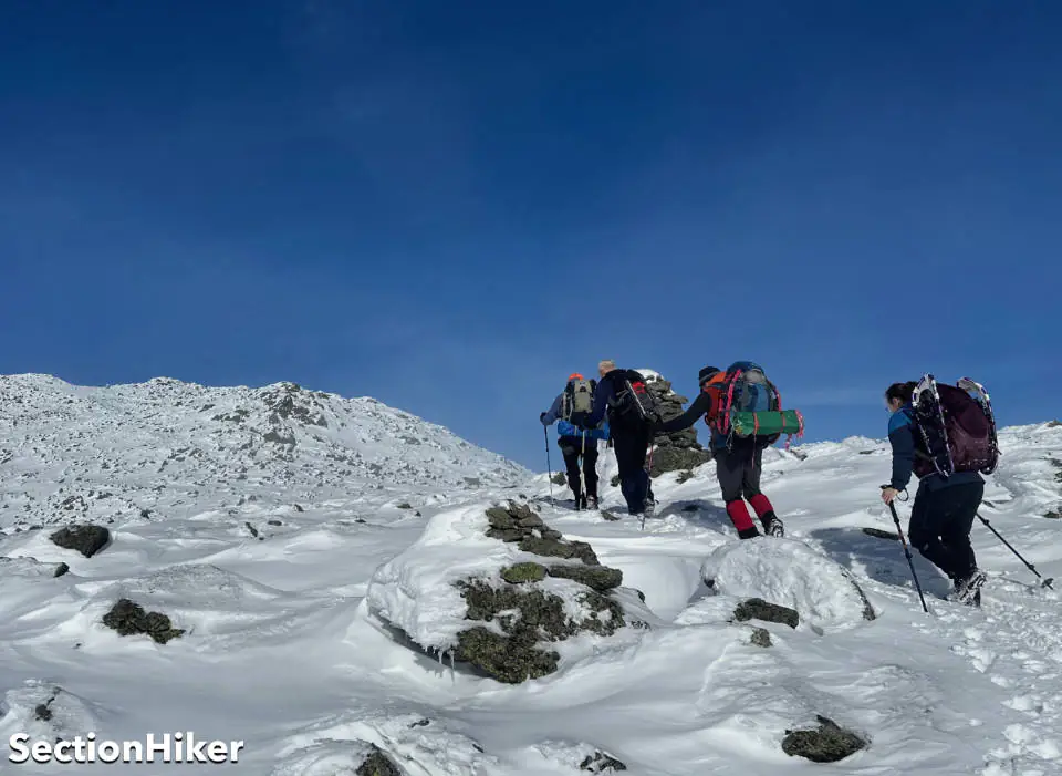 Ascension du mont Jefferson en hiver