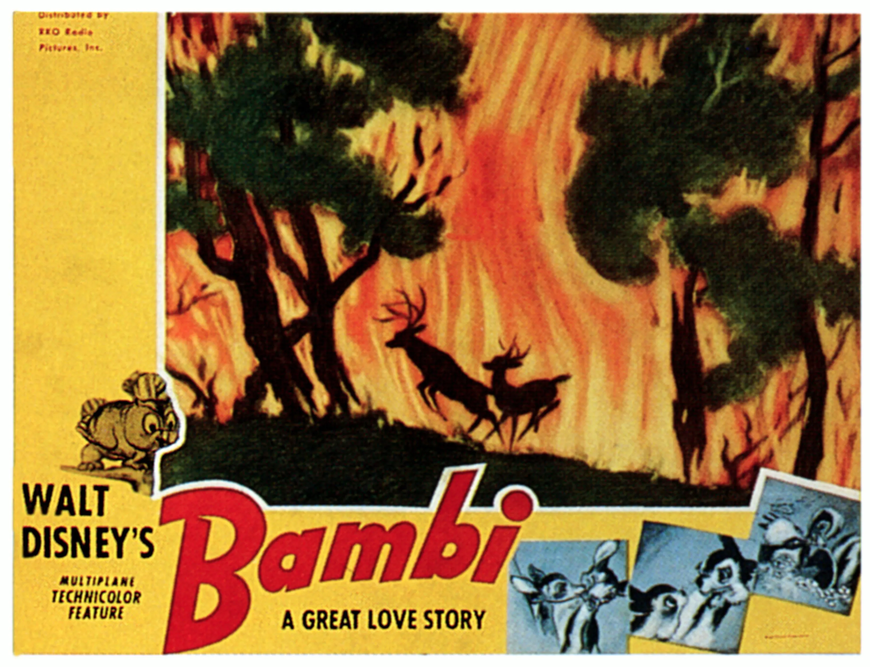 Une lobbycard du film Bambi