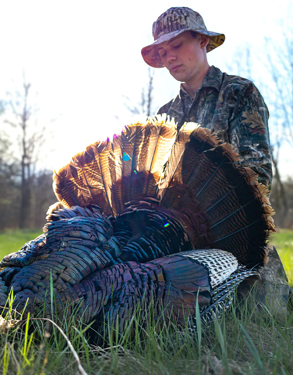 Un chasseur du Wisconsin avec un gros gobe.