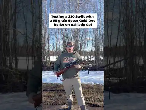Test Swift 220 : vignette Speer Gold Dot 55 grains vs gel balistique