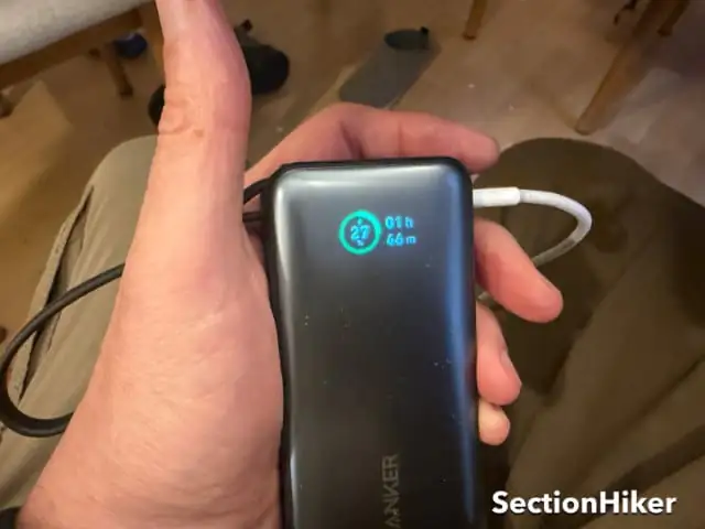 Compteur de batterie Anker Nano 10000 et temps restant pour charger